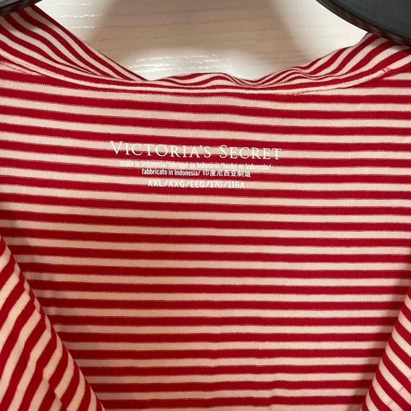 Victoria’s Secret NWOT short sleeve pjs set size XX-Large, red and white stripes - Picture 9 of 15